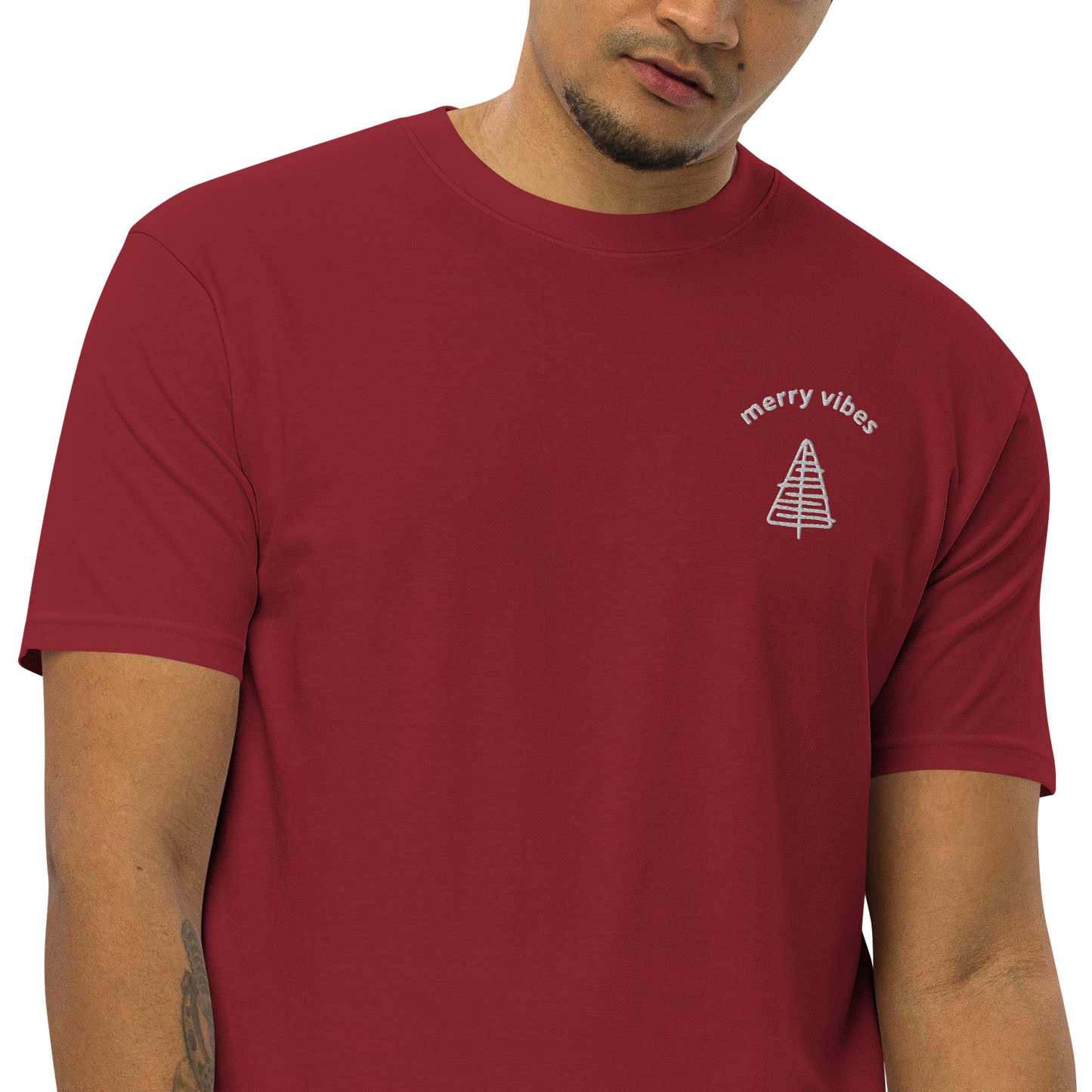 merry vibes | holiday men's premium heavyweight tee